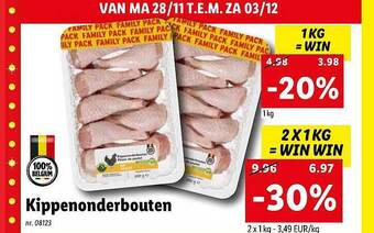 Lidl Kippenonderbouten aanbieding
