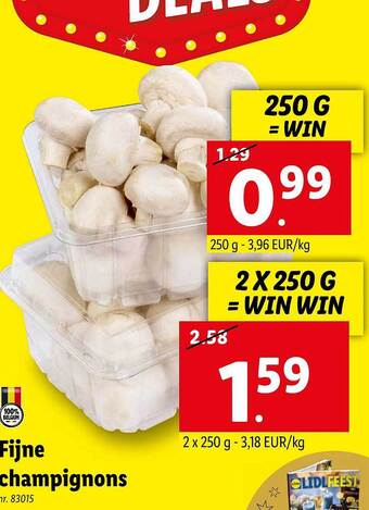 Lidl Fijne champignons aanbieding