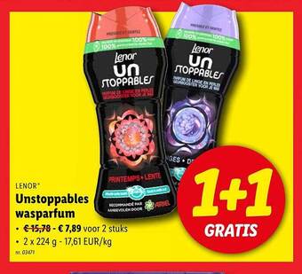 Lidl Lenor unstoppables wasparfum aanbieding