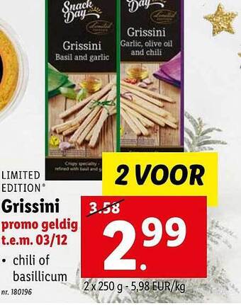 Lidl Limited edition grissini aanbieding