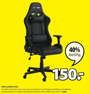 Jysk Nibe Gamestoel aanbieding