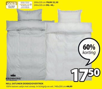 Jysk Kronborg Nell Satijnen Dekbedovertrek aanbieding