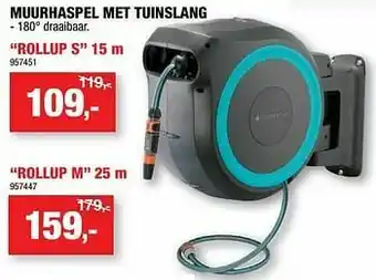 Hubo Muurhaspel met tuinslang rollup aanbieding