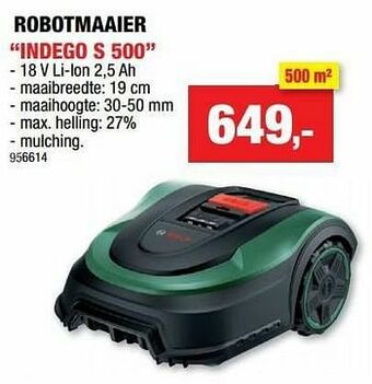 Hubo Bosch robotmaaier indego s 500 aanbieding