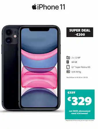 Base iPhone 11 64GB aanbieding