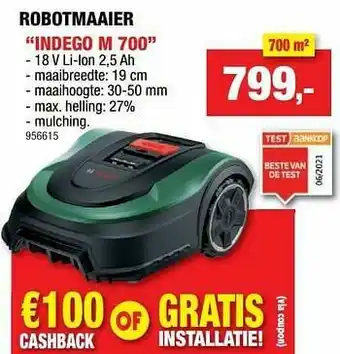 Hubo Bosch robotmaaier indego m 700 aanbieding