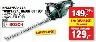 Hubo Bosch heggenschaar universal hedge cut 60 aanbieding