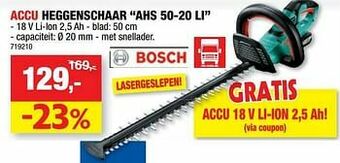Hubo Bosch accu heggenschaar ahs 50-20 li aanbieding