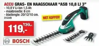 Hubo Bosch accu gras- en haagschaar asb 10,8 li 3 aanbieding