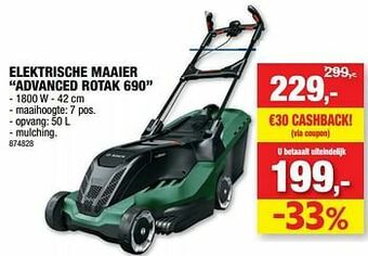 Hubo Bosch elektrische maaier advanced rotak 690 aanbieding