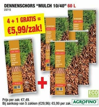 Hubo Dennenschors mulch 10-40 aanbieding