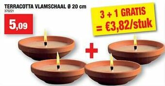 Hubo Terracotta vlamschaal aanbieding