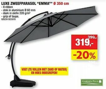 Luxe zweefparasol emma