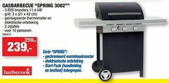 Hubo Gasbarbecue spring 3002 aanbieding