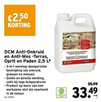 GAMMA Dcm anti-onkruid en anti-mos -terras oprit en paden aanbieding