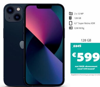 Base iPhone 13 128GB aanbieding