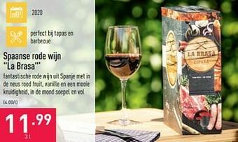 ALDI Spaanse rode wijn la brasa aanbieding
