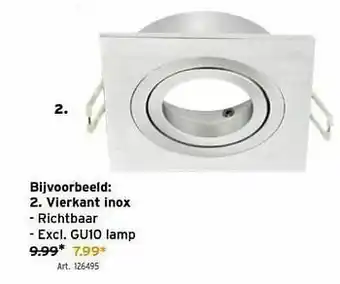 GAMMA Gamma inbouwspots vierkant inox aanbieding