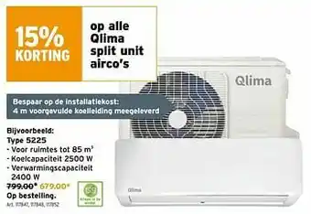 GAMMA Qlima split unit airco`s type 5225 aanbieding