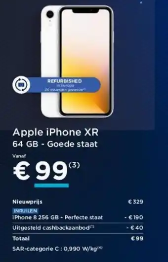 Hubsidestore Apple iPhone XR 64GB - Goede Staat aanbieding