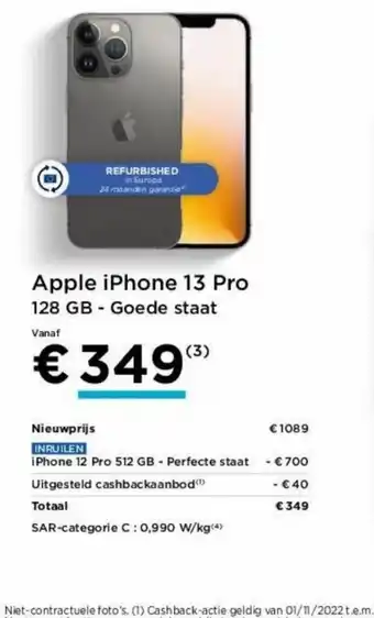 Apple iPhone 13 Pro 128GB - Goede Staat