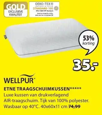 Jysk Wellpur Etne Traagschuimkussen aanbieding