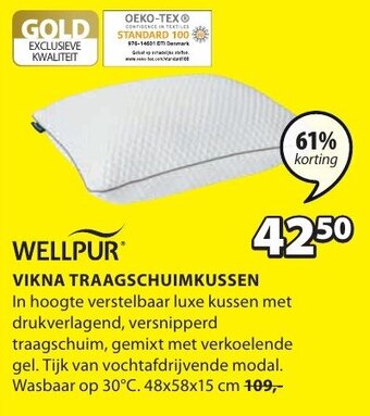 Jysk Wellpur Vikna Traagschuimkussen aanbieding