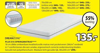 Jysk Dreamzone Plus S15 Springmatras aanbieding