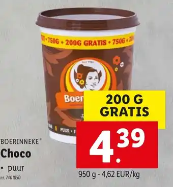 Lidl Boerinneke Choco aanbieding