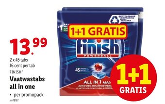 Lidl Finish Vaatwastabs all in one aanbieding