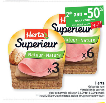 Intermarché Herta Gekookte Ham aanbieding