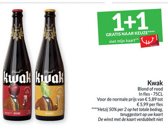 Intermarché Kwak Blond of Rood In Fles 75cl aanbieding