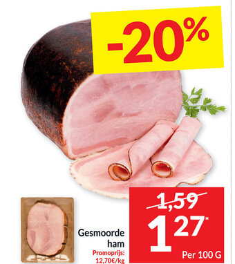 Intermarché Gesmoorde Ham 100g aanbieding