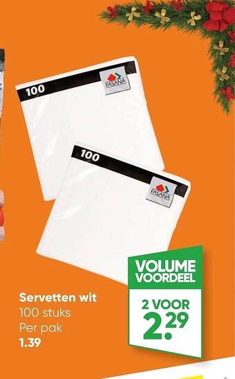 Big Bazar Servetten wit aanbieding