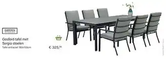 Multi bazar Gosford tafel antraciet 180x100cm aanbieding