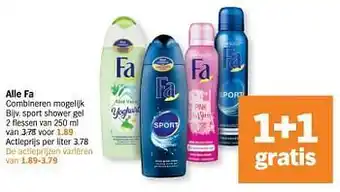 Albert Heijn Fa sport shower gel 250 ml aanbieding