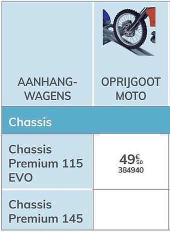 Oprijgoot mot chassis premium 115 evo