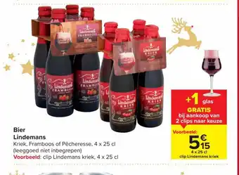 Bier lindemans +1 glas gratis