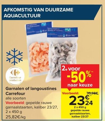Carrefour Garnalen of langoustines aanbieding