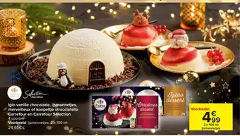 Carrefour Iglo vanille chocolade, ijsmannetjes 2x100ml aanbieding