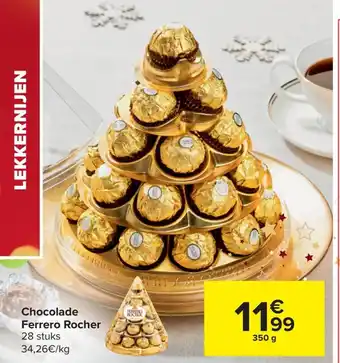 Carrefour Chocolade ferrero rocher 28 stuks 350g aanbieding