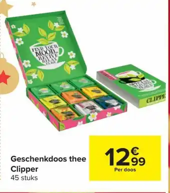 Carrefour Clipper Geschenkdoos Thee 45 Stuks aanbieding
