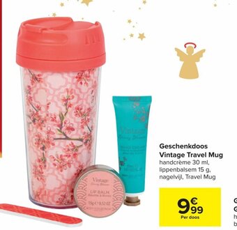 Carrefour Geschenkdoos Vintage Travel Mug aanbieding