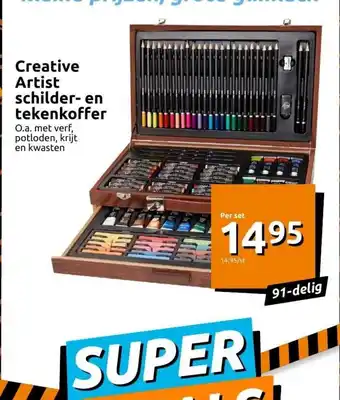 Action Creative Artist Schilder-en Tekenkoffer 91-Delig aanbieding
