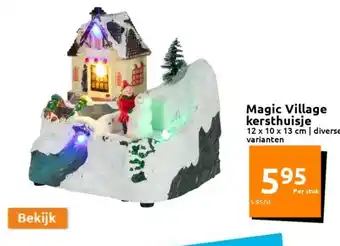Action Magic Village Kersthuisje 12 x 10x 13cm aanbieding
