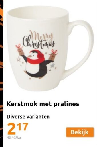 Action Kerstmok met Pralines aanbieding