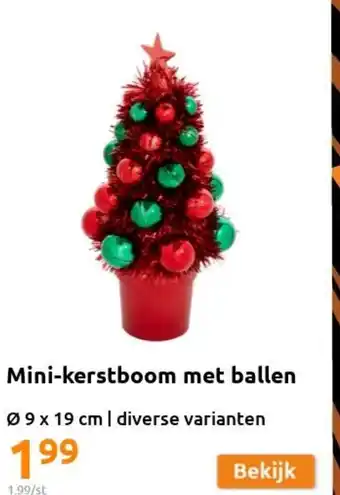 Mini - Kerstboom met Ballen 9 x 19cm