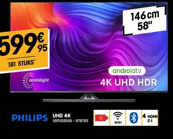 Electro Depot Philips UHD 4K 58" aanbieding