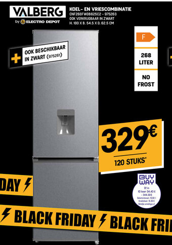 Electro Depot Valberg Koel en Vriescombinatie CNF268FWDB625C2 - 975263 aanbieding