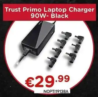 CompuDeals Trust primo laptop charger 90w - black aanbieding